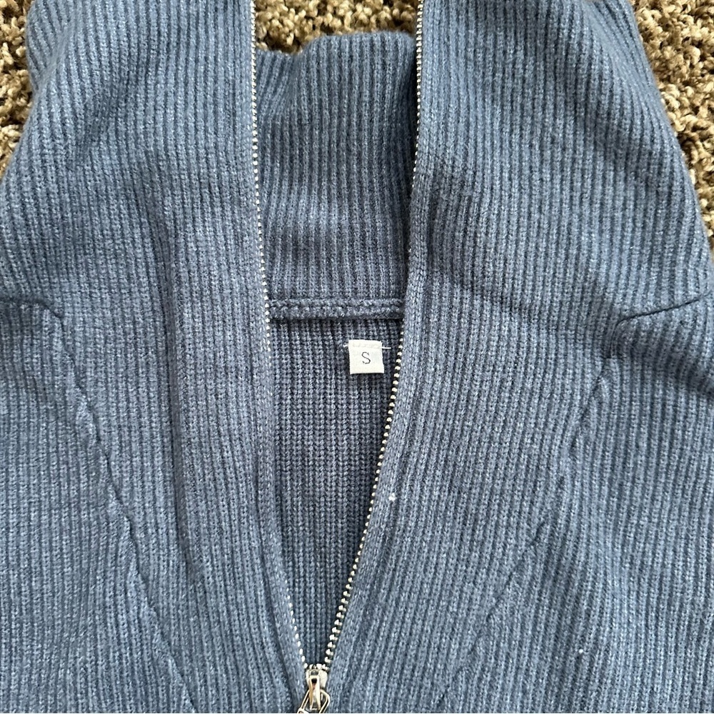 Women’s Blue Half-Zip Sweater - Picture 2 of 4